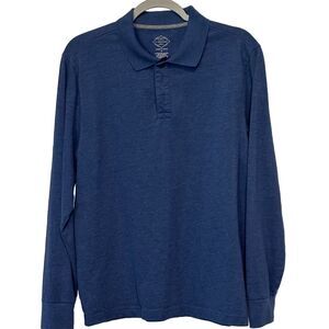 St. John's Bay Men's‎ Long Sleeve Polo Shirt Blue Size M Casual